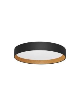Nova Luce Stake - plafonnier - Ø 60 x 9 cm - 50W LED dimmable inclus - noir sable