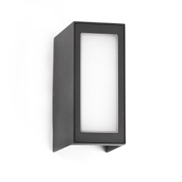 Faro Log - applique murale - 9 x 13 x 17 cm - 9W LED inclus - IP54 - gris foncé