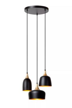 Lucide Chayanne - lampe suspendue - Ø 30 x 156,5 cm - noir