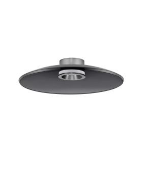 Nova Luce Esti - plafonnier - Ø 50 x 10,6 cm - 33W dimmable LED inclus - nickel brossé et verre fumé