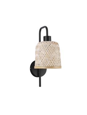 Nova Luce Intra - applique murale - Ø 16 x 36 cm - bambou naturel et noir