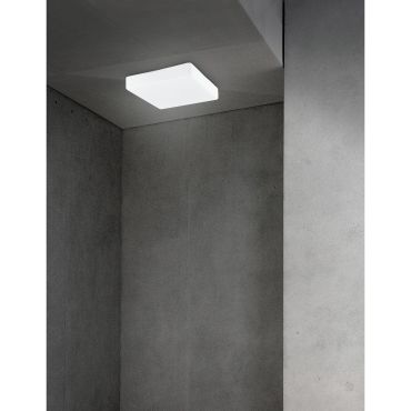 Nova Luce Cube - plafonnier de salle de bains - 20,5 x 20,5 x 7 cm - IP44 - blanc