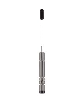 Nova Luce Bento - lampe suspendue - Ø 8 x 180 cm - 12W LED inclus - noir mat et gris fumé clair