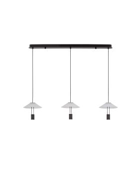 Nova Luce Anafi - lampe suspendue - 100 x 200 x 22 cm - 24W LED inclus - noir sablé