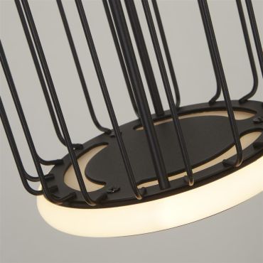 Searchlight Circolo - lampe suspendue - 90 x 150 cm - 3 niveaux de gradation - 35W LED inclus - noir et blanc