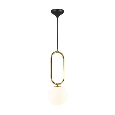 Design for the People Shapes 27 - lampe suspendue - Ø 27 x 368,5 cm - blanc et laiton