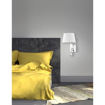 Nova Luce Cingo - applique murale avec interrupteur - 36 x 33 cm - 3W LED inclus - blanc et chrome