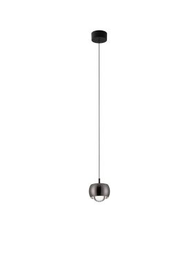 Nova Luce Conga - lampe suspendue - Ø 9,6 x 140 cm - 13W LED inclus - noir chromé