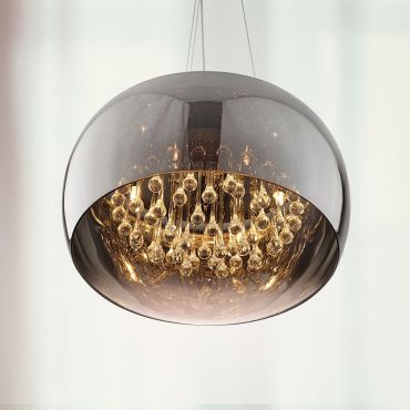 Maxlight Moonlight - lampe suspendue - Ø 40 x 145 cm - chrome