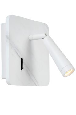 Lucide Oregon - lampe de chevet avec port usb - 15 x 15 x 9 cm - 3W LED inclus - blanc