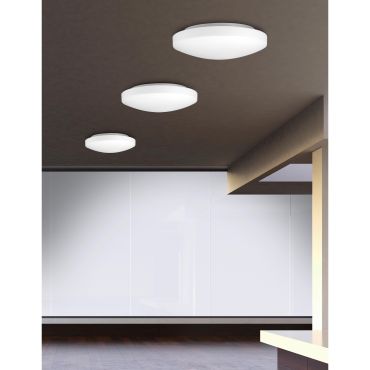 Nova Luce Ivi - plafonnier de salle de bains - Ø 40 x 8 cm - IP44 - blanc