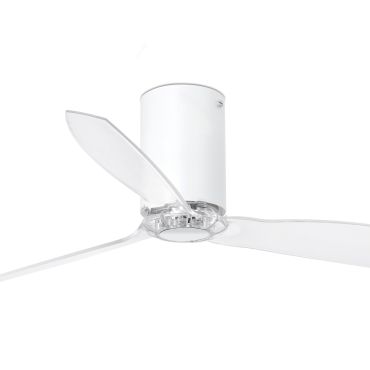 Faro Mini Tube - ventilateur de plafond avec télécommande - Ø 128 cm - blanc mat et transparent
