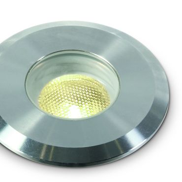ONE Light LED Underwater Range - projecteur sous-marin à LED - Ø 52 mm, Ø 46 mm encastrable - 1W LED dimmable inclus - IP68 - acier inoxydable - couleur de lumière blanc chaud