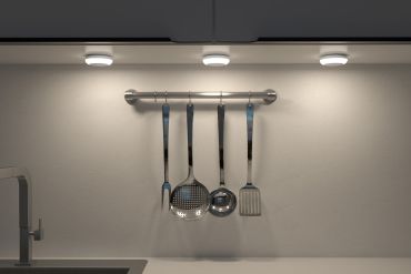 Calex Spot on Pucklights - set de 3 pucklights à piles avec télécommande - Ø 7,8 x 3,8 cm - blanc