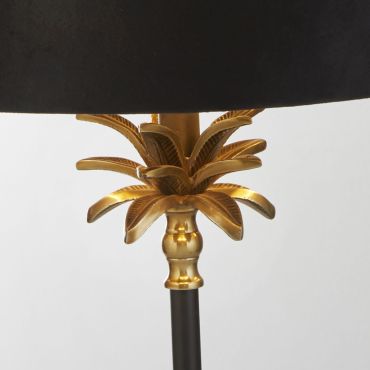 Searchlight Palm - lampe à poser - Ø 40 x 65 cm - laiton antique, noir et or