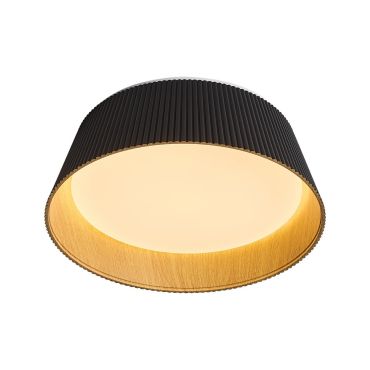 VK Lighting Aelia - plafonnier - Ø 46 x 15 cm - 30W dimmable LED inclus - noir et bois