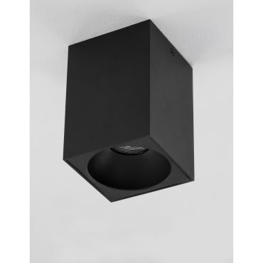 Nova Luce Nido - spot en saillie - 9,5 x 9,5 x 14,5 cm - noir sable