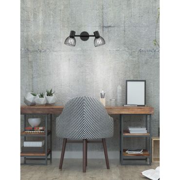 Nova Luce Fiumicino - spot en saillie 2L - 25,5 x 8 x 18 cm - noir mat