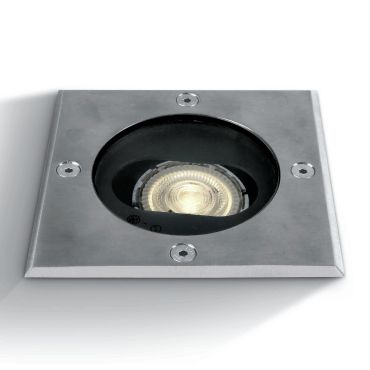 MODÈLE D’EXPOSITION - ONE Light GU10 Inground Adjustable Range - projecteur de sol extérieur - 120 x 120 mm, Ø 115 mm encastré - IP67 - acier inoxydable