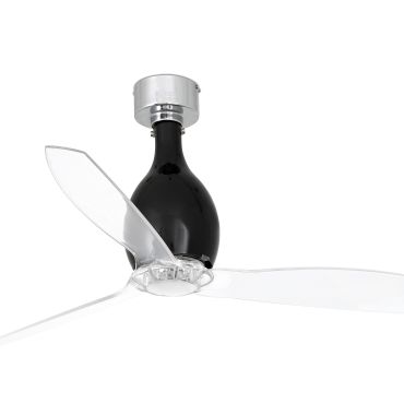 Faro Mini Eterfan - ventilateur de plafond avec télécommande - Ø 128 cm - noir mat et transparent