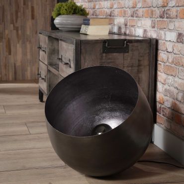 Vico Basket - lampadaire - Ø 46 x 46 cm - nickel noir
