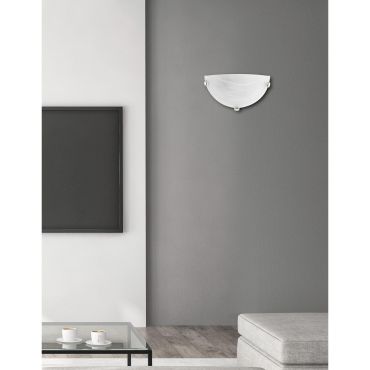Nova Luce Giorno - applique murale - 30 x 7,5 x 16 cm - albâtre et chrome