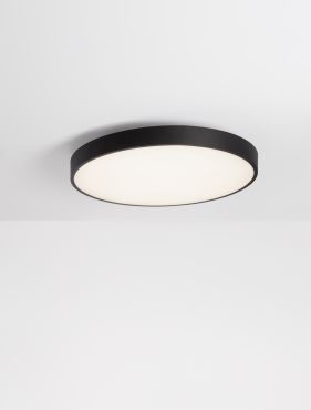 Nova Luce Perfect Profile - plafonnier - Ø 40 x 10 cm - 24W LED dimmable inclus - noir