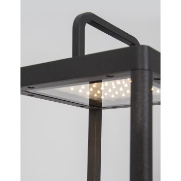 Nova Luce Bali - lampadaire solaire portable avec port USB - 36 cm - 2W dimmable LED inclus - IP65 - anthracite