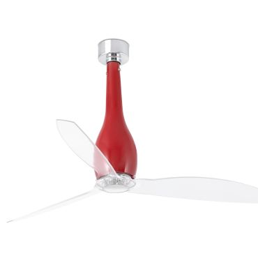 Faro Eterfan - ventilateur de plafond avec télécommande - Ø 128 cm - rouge et transparent