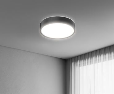 Century Italia Blanca Luxe - plafonnier - Ø 30 x 7 cm - 17W LED inclus - noir