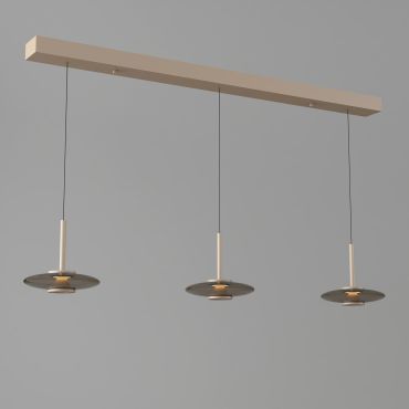 Artdelight Denver - lampe suspendue - 130 x 9 x 200 cm - 3 x 11W LED dimmable inclus - champagne