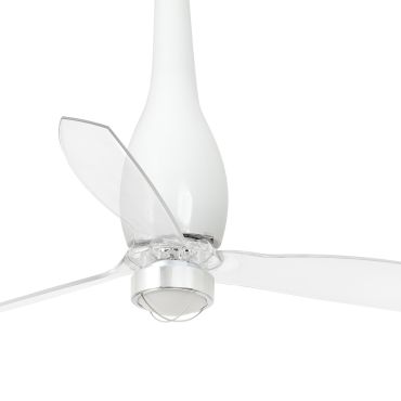 Faro Eterfan - ventilateur de plafond avec lumière et télécommande - Ø 128 cm - 17W LED inclus - blanc et transparent