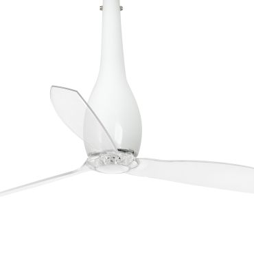 Faro Eterfan - ventilateur de plafond avec télécommande - Ø 128 cm - blanc et transparent