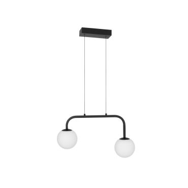 Nova Luce Joline - lampe suspendue - 35 x 12,5 x 115 cm - 16W LED inclus - noir sable et blanc opale