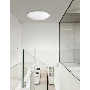 Nova Luce Anco - plafonnier - Ø 40 x 9,5 cm - blanc et chrome