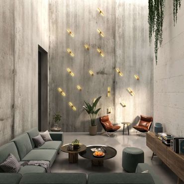 Maxlight Merano - applique murale - 8 x 8 x 45 cm - 10W LED inclus - or