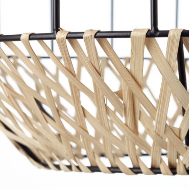 Brilliant Templo - lampe suspendue - Ø 37 x 153 cm - noir et marron clair