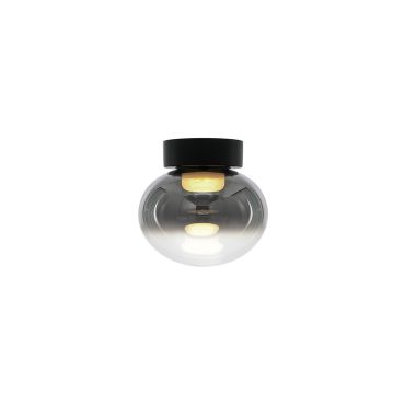 VK Lighting Iori - plafonnier - Ø 20 x 19 cm - 5W LED inclus - noir et gris fumé