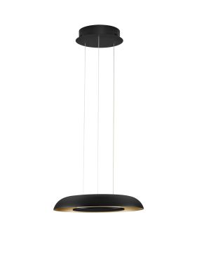 Nova Luce Epos - lampe suspendue - Ø 40 x 145 cm - 24W dimmable LED inclus - noir sablé et or brossé