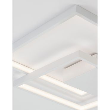 Nova Luce Porto - plafonnier - 42,5 x 42,5 x 6 cm - 30W LED dimmable inclus - blanc sable