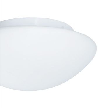 Searchlight Bathroom Flush - plafonnier de salle de bains - Ø 28 x 11,5 cm - IP44 - blanc opale