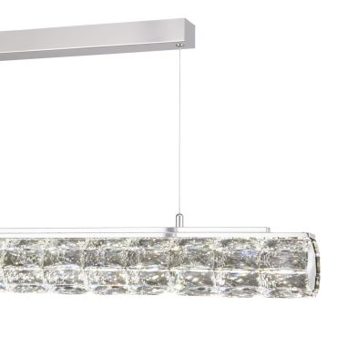 Searchlight Remy - lampe suspendue - 91 x 11 x 150 cm - 32W dimmable LED inclus - chrome et transparent