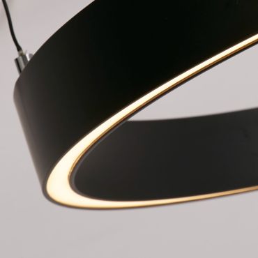 Searchlight Layla - lampe suspendue -Ø 64 x 190 cm - 29W dim-to-warm LED inclus - motion controlled - noir
