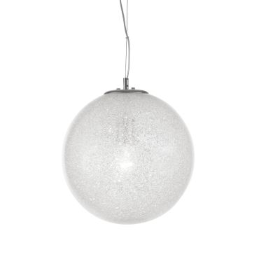 Nova Luce Frozen - lampe suspendue - Ø 40 x 120 cm - transparent et chromé