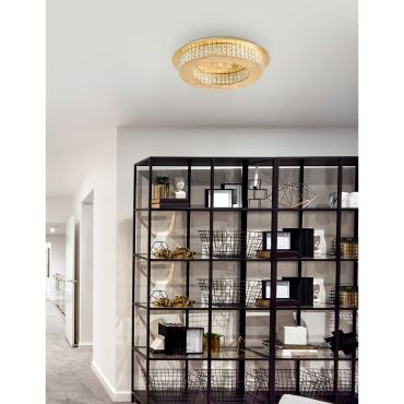 Nova Luce Zeffari - plafonnier - Ø 50 x 10,7 cm - 40W LED inclus - or