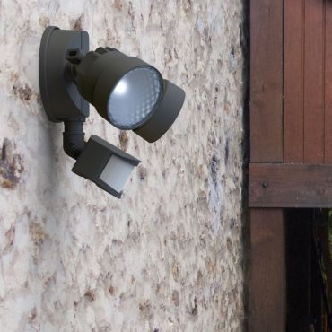 Lutec Shrimp II - Applique d'extérieur avec détecteur - 26 x 18 x 20 cm - 12W LED inclus - IP54 - noir