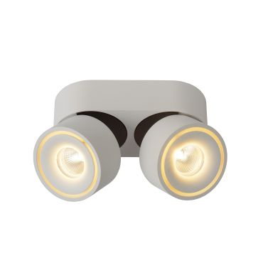 Lucide Yumiko - spot en saillie 2L - 16,1 x 7,8 x 8,2 cm - 2 x 8W LED dimmable inclus - blanc