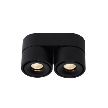 Lucide Yumiko - spot en saillie 2L - 16,1 x 7,8 x 8,2 cm - 2 x 8W LED dimmable inclus - noir