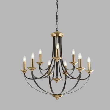 Searchlight Belfry - lustre - Ø 78 x 200 cm - bronze et brun