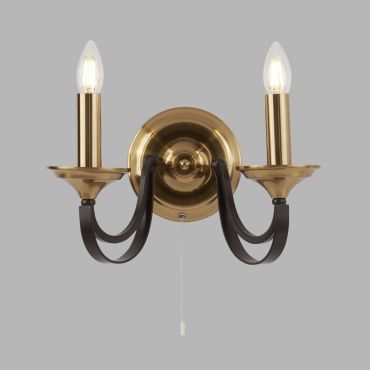 Searchlight Belfry - applique murale avec interrupteur à tirette - 33 x 21 cm - bronze foncé